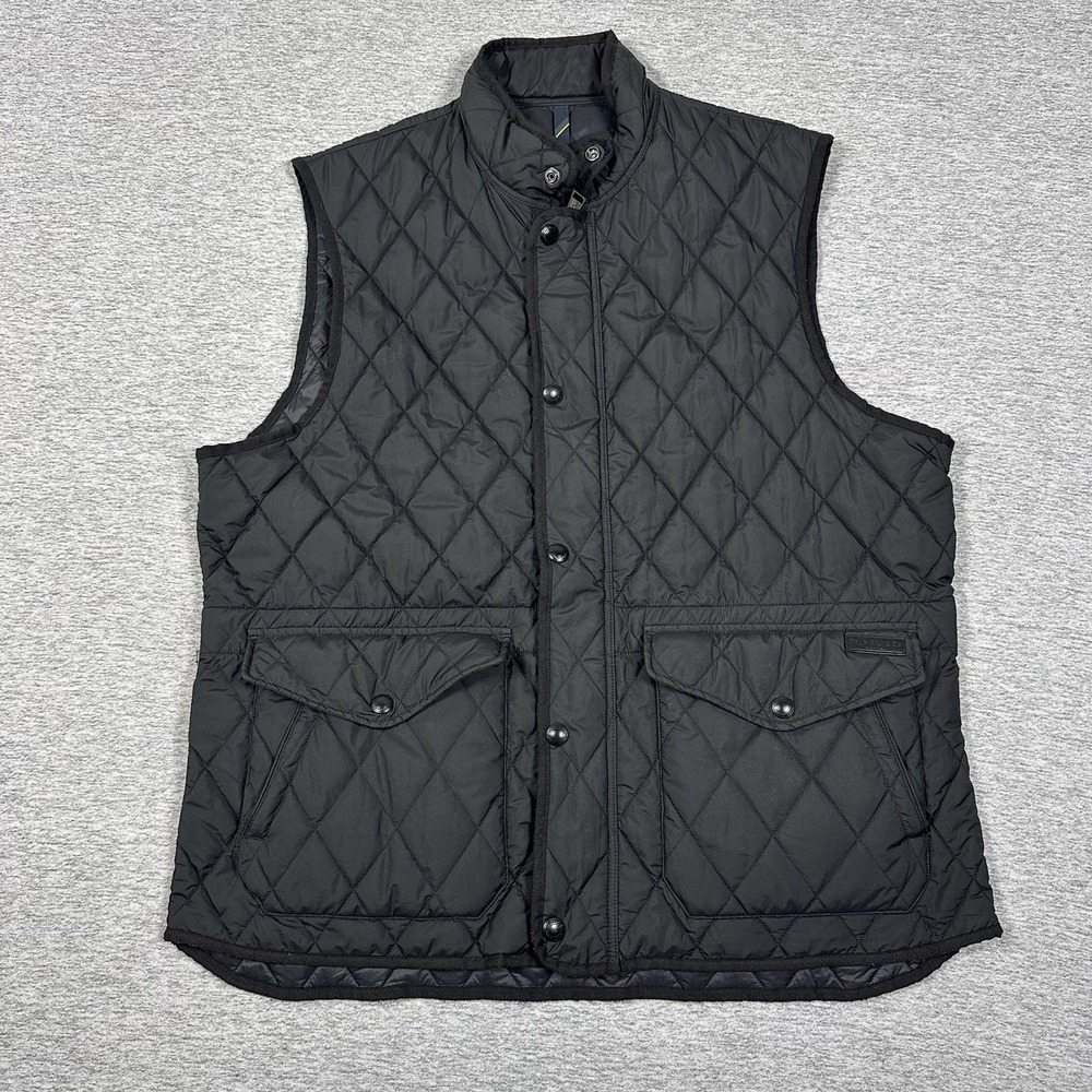 Polo Ralph Lauren Quilted The Iconic Vest Mens XXL Black Full Zip Pockets